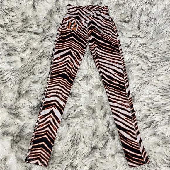 CINCINNATI BENGALS ZUBAZ MAJESTIC BASIC ANIMAL PRINT LEGGINGS XS - Picture 6 of 8
